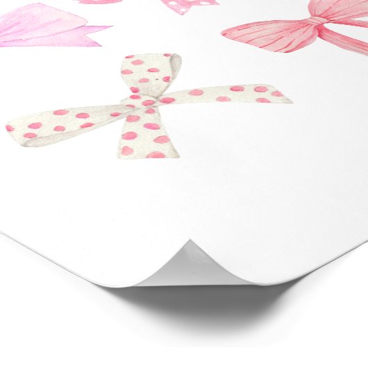 Coquette Wall Art Light Pink Bows Poster (Ecke)