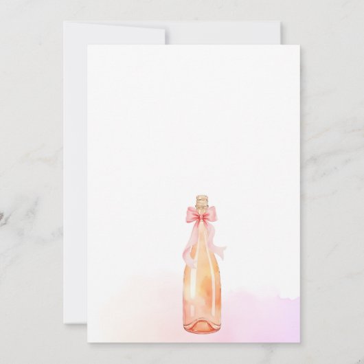 Coquette Wasserfarbe Brunch Bubbly Brautparty Einladung (Rückseite)