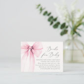 Coquette Wasserfarbe Rosa Bücher für Babydusche Visitenkarte (Stehend Vorderseite)