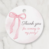 Coquette Wasserfarbe Rosa Niedlicher Bow Geburtsta Geschenkanhänger (Vorderseite)