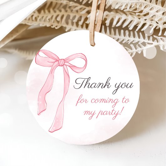 Coquette Wasserfarbe Rosa Niedlicher Bow Geburtsta Geschenkanhänger