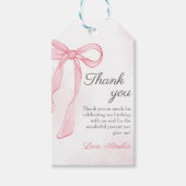 Coquette Wasserfarbe Rosa Niedlicher Bow Geburtsta Geschenkanhänger (Vorderseite)