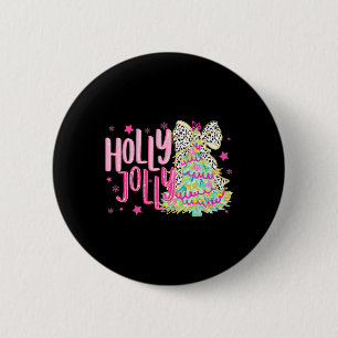 Coquette Weihnachten bunt Holly und Jolly Christ Button