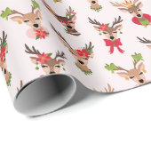 Coquette Weihnachten mit Preppy Rentier Geschenkpapier (Rolleneckpunkt)