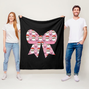 Coquette Weihnachten Rosa Schleife Santa Vintage R Fleecedecke