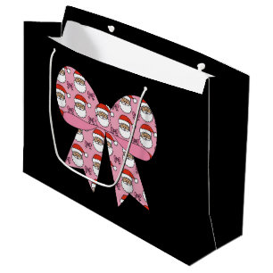 Coquette Weihnachten Rosa Schleife Santa Vintage R Große Geschenktüte