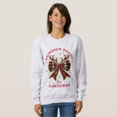 Coquette Weihnachts Kariert Reindeer Ready Bow Sweatshirt (Vorne ganz)