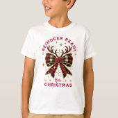 Coquette Weihnachts Kariert Reindeer Ready Bow T-Shirt (Vorderseite)