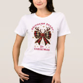 Coquette Weihnachts Kariert Reindeer Ready Bow Tri-Blend Shirt (Vorderseite)