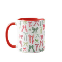 Coquette-Weihnachts-Schleifen-Tasse – Vintage-Rot 