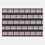 Coquette Weihnachts Weihnachts-Bow Retro Preppy Xm Geschenkpapier Set (Vorderseite)