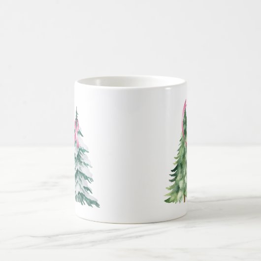 Coquette Weihnachtsbaum, Brustkrebs-Bewusstsein Kaffeetasse (Mittel)