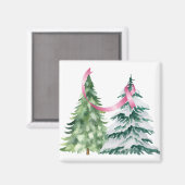 Coquette Weihnachtsbaum, Brustkrebs-Bewusstsein Magnet (Vorderseite/Rückseite)