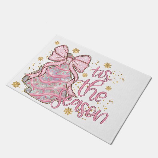 Coquette Weihnachtsbaum Kuchen Dies ist die Jahres Fußmatte (Schrägansicht)