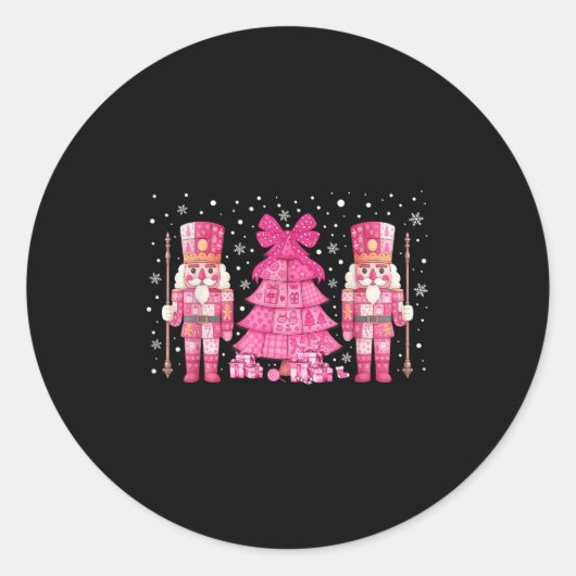 Coquette Weihnachtsbaum Nk Nutcrackers Frauen Kind Runder Aufkleber (Vorderseite)