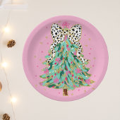 Coquette Weihnachtsbaum Pink Paper Teller