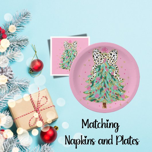 Coquette Weihnachtsbaum Pink Paper Teller