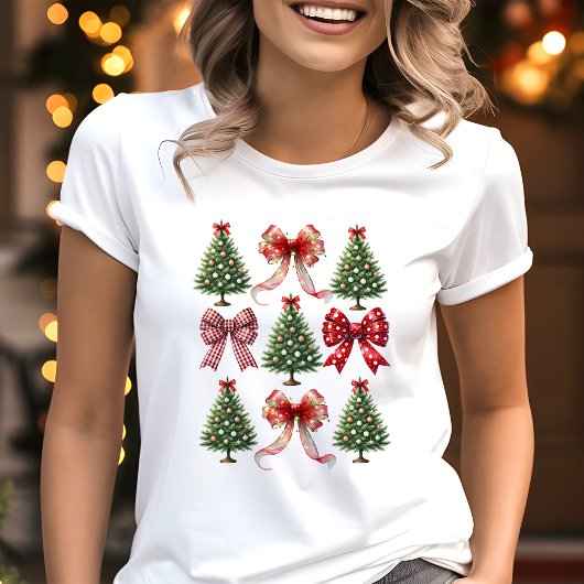 Coquette Weihnachtsbäume und Bäume Tri-Blend Shirt