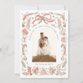 Coquette Weihnachtsfamilie Foto Gold Doodle Feiertagskarte (Vorderseite)