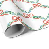Coquette Weihnachtsgarland Scalloped Doodle Geschenkpapier (Rolleneckpunkt)