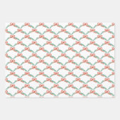 Coquette Weihnachtsgarland Scalloped Doodle Geschenkpapier Set (Vorderseite)