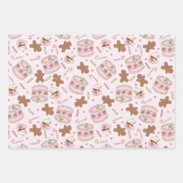 Coquette Weihnachtsgebäck und Candy Canes Geschenkpapier Set