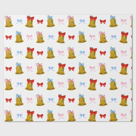 Coquette Weihnachtsglocken und Bows Classic Geschenkpapier (Flach)