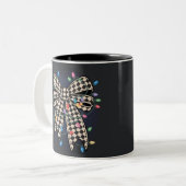 Coquette Weihnachtslicht Bow Merry Xmas Urlaub Zweifarbige Tasse (Vorderseite Links)