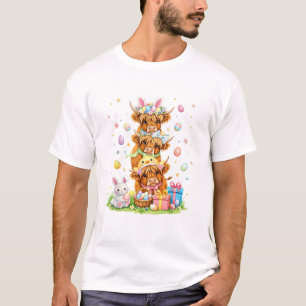 Coquette Western Highland Cow Oster Eier Süße Häsc T-Shirt
