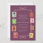 Coquette Whimsical Christmas Stamp Festive Party  Einladung (Vorderseite)