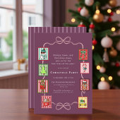 Coquette Whimsical Christmas Stamp Festive Party Einladung