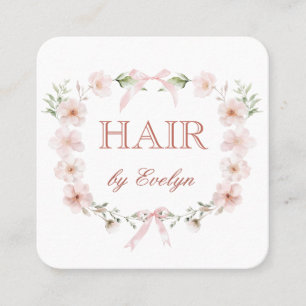 Coquette-Wildblumen Frame Hair Business Card Quadratische Visitenkarte