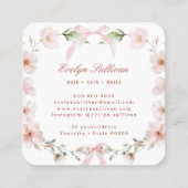 Coquette-Wildblumen Frame Hair Business Card Quadratische Visitenkarte (Rückseite)