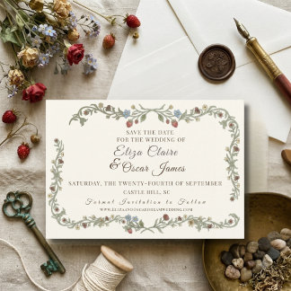 Coquette Wildflower Botanisches Blumenwiese Save The Date