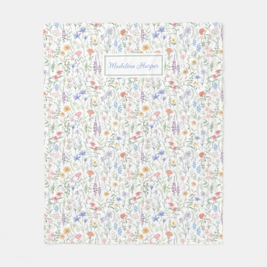 Coquette Wildflower Meadow Personalised Fleecedecke (Vorderseite)