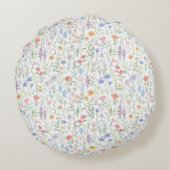 Coquette Wildflower Meadow Personalised Rundes Kissen (Rückseite)
