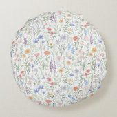 Coquette Wildflower Meadow Rundes Kissen (Rückseite)