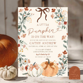 Coquette Wildflower Pumpkin Baby Shower Invitation Einladung