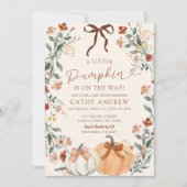 Coquette Wildflower Pumpkin Baby Shower Invitation Einladung (Vorderseite)