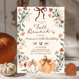 Coquette Wildflower Pumpkin Fall Brunch Birthday  Einladung