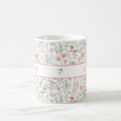 Coquette Wildflower-Wiese personalisiert in Rosa Kaffeetasse (Mittel)