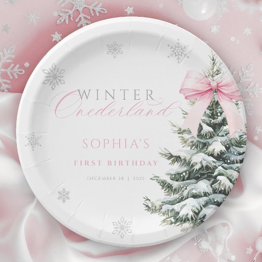 Coquette Winter Onederland Erster Geburtstag Pappteller