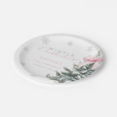 Coquette Winter Onederland First Birthday Pappteller (Schrägansicht)