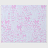 Coquette Wrapping Paper Pink Bow Girly Geschenkwra Geschenkpapier (Flach)
