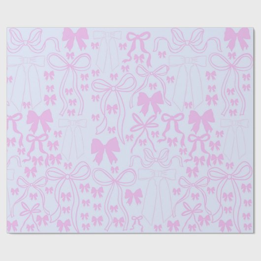 Coquette Wrapping Paper Pink Bow Girly Geschenkwra Geschenkpapier (Flach)