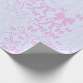 Coquette Wrapping Paper Pink Bow Girly Geschenkwra Geschenkpapier (Ecke)