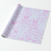 Coquette Wrapping Paper Pink Bow Girly Geschenkwra Geschenkpapier (Ungerollt)