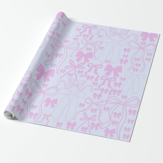 Coquette Wrapping Paper Pink Bow Girly Geschenkwra Geschenkpapier (Ungerollt)
