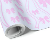 Coquette Wrapping Paper Pink Bow Girly Geschenkwra Geschenkpapier (Rolleneckpunkt)