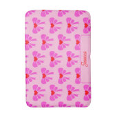 Coquette y2k Ribbon Muster Pink Preppy Name Badematte (Vorderseite Vertikal)